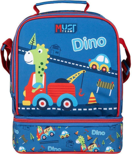 Must Team Yummy School Insulated Food Case 7lt Blue Dinosaurs 22 x 16 x 28cm