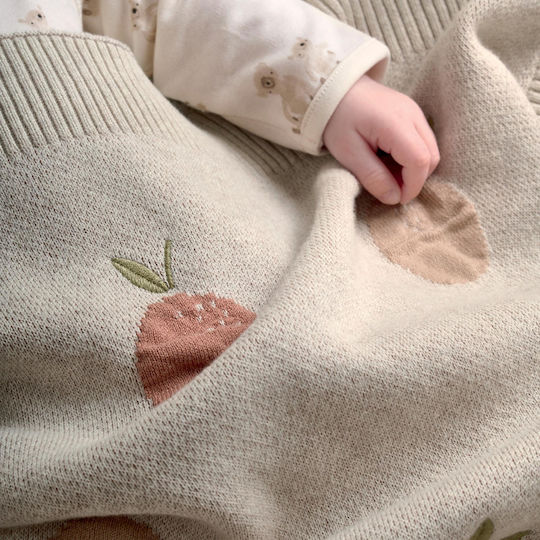 Mamas & Papas Одеяло Детски пелени за пелени Плетено Бежов 70x90см.