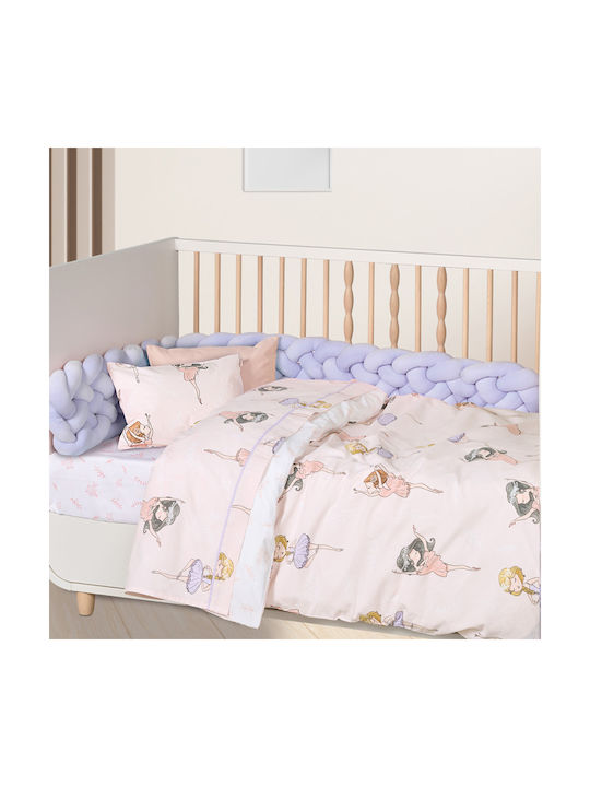 Das Home Fun 4913 Комплект Бебешки Чаршафи За Количка Памучни Лилаво, Розово Розов 70x120бр 2бр