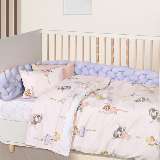 Das Home Fun 4913 Seturi de cearșafuri pentru bebeluși Pentru Cradle Bumbac Liliac, Roz Roz 70x120buc 2buc