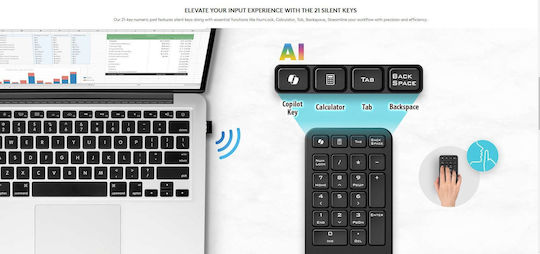 Genius NumPad 1000 Ασύρματο Αριθμητικό Πληκτρολόγιο