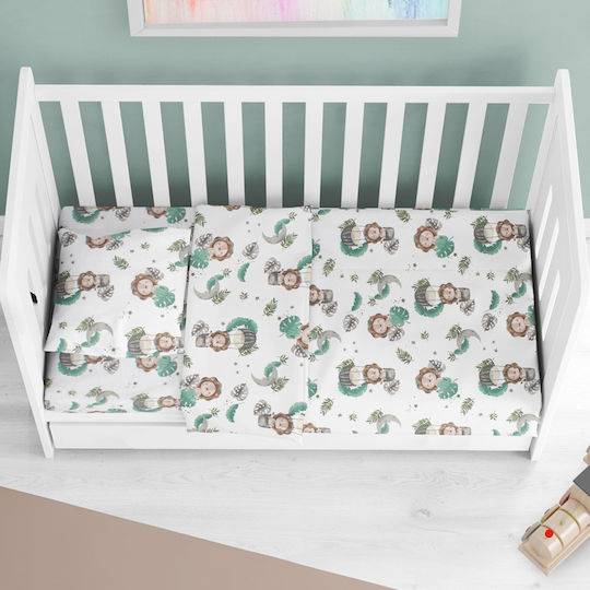 Dimcol Baby Bettlaken Bebe Löwe Grün 120x160cm