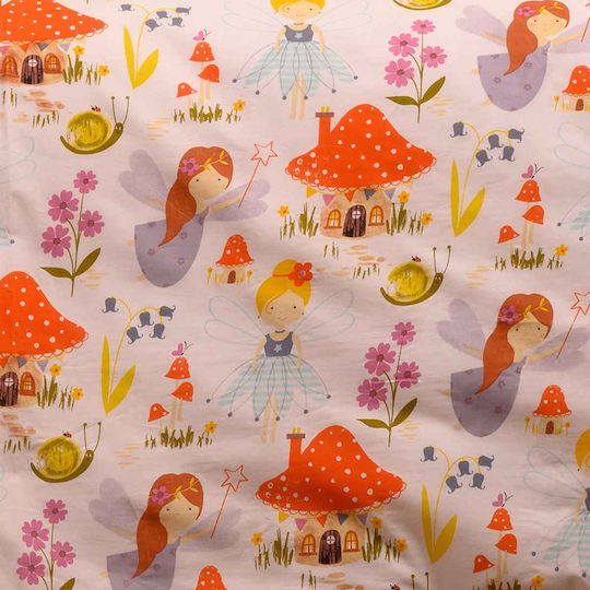 Melinen Baby Sheets Set Crib Cotton Magic Peach Orange 120x170cm 3pcs