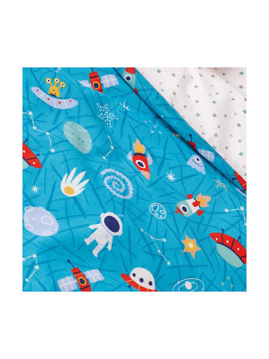 Kentia Comet Baby Sheets Set Cradle Cotton Blue-multi Blue 60x120cm 2pcs