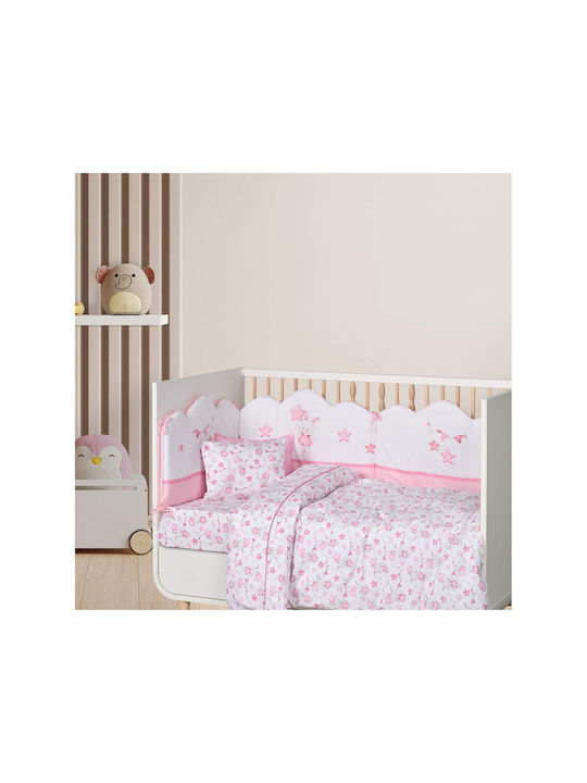 Das Home Fun 4917 Baby Sheets Set Crib Cotton Pink - White Pink 130x170cm 3pcs