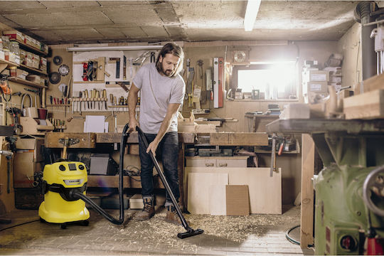 Karcher WD 4 P Vacuum Wet / Dry 1000W with Stainless Bin 20lt