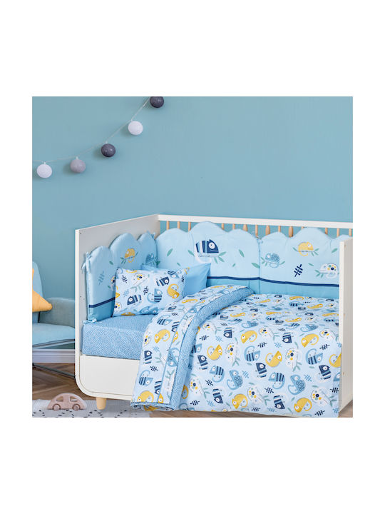 Das Home Комплект Бебешки Чаршафи За Количка Памучни Син 70x120бр 2бр