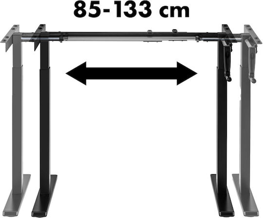 Maclean Energy Βάση Γραφείου Μεταλλική Μαύρη 100x60x70cm