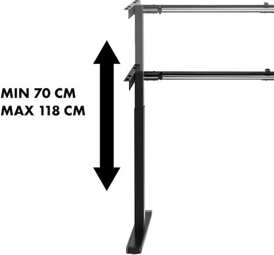 Maclean Energy Βάση Γραφείου Μεταλλική Μαύρη 100x60x70cm