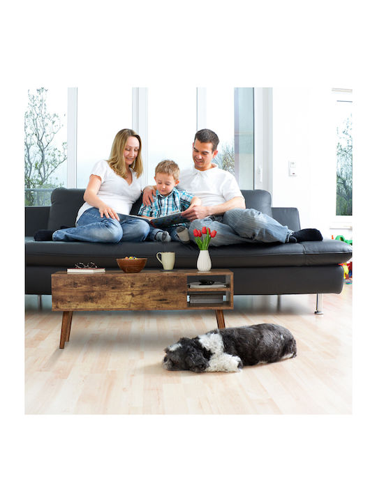 Măsuță Centrală Rectangulară Din Lemn Cu Mecanism De Ridicare Maro L108xL40xÎ45cm