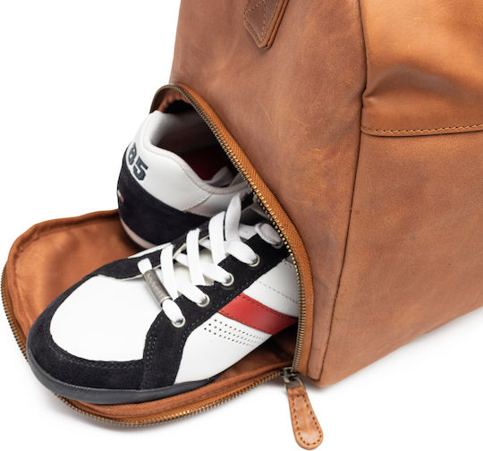 Braune Leder Reise Fitness Tasche