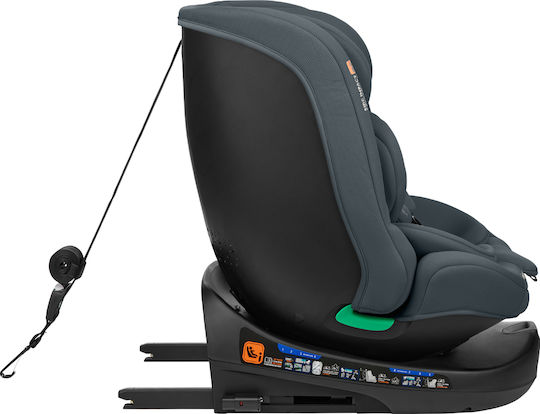 Kikka Boo i-Round Детско Столче за Кола i-Размер с Isofix Тъмно сиво