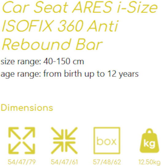 Lorelli Ares Baby Car Seat i-Size with Isofix Black 0-36 kg