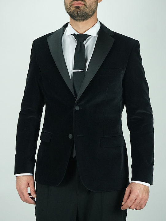Men's Winter Suit Jacket Slim Fit Black