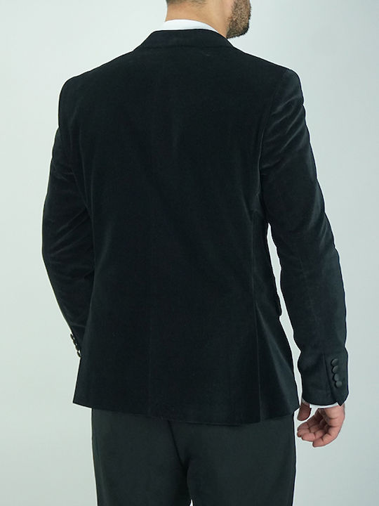 Men's Winter Suit Jacket Slim Fit Black