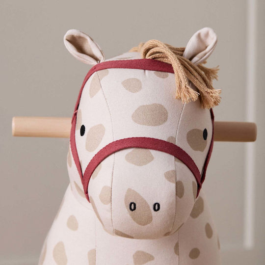 Kids Concept Jucărie cu leagăn Căluț pentru 18++ luni pentru greutate maximă de 50kg Bej