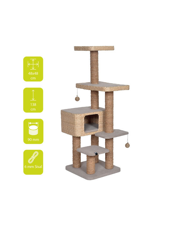 Europet Bernina Kratzbaum Katzenbäume Braun 48x48x140cm