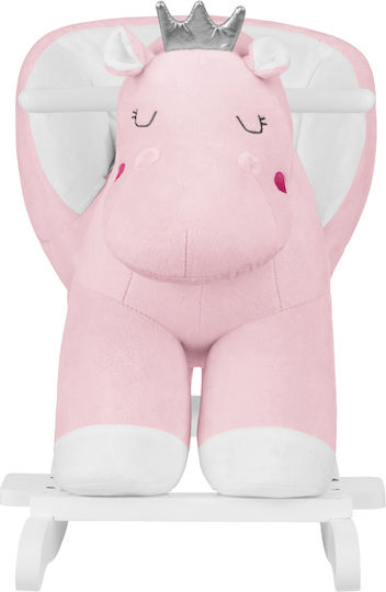 Kikka Boo Fabric Rocking Toy Hippo for 12+ months with Max Load Capacity 30kg Pink