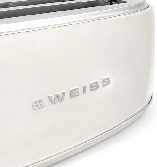 Sweiss Retro Prăjitor de pâine 2 sloturi 1500W Cremă