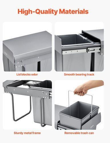 Vevor Metallic Waste Bin 2x20lt