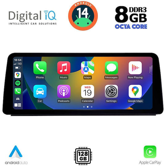Digital IQ Ηχοσύστημα Αυτοκινήτου για BMW E60 2003-2008 (Bluetooth/USB/WiFi/GPS/Apple-Carplay/Android-Auto) με Οθόνη Αφής 12.3"