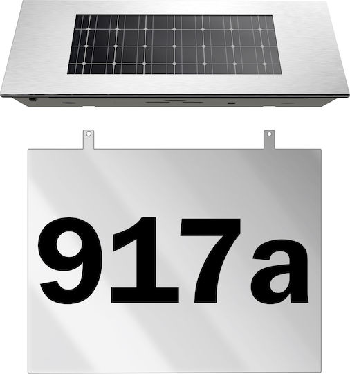 Deuba Lampă Solară Numărul casei cu Senzor de Mișcare și Fotocelulă 19cmx18.5cmx6cmcm
