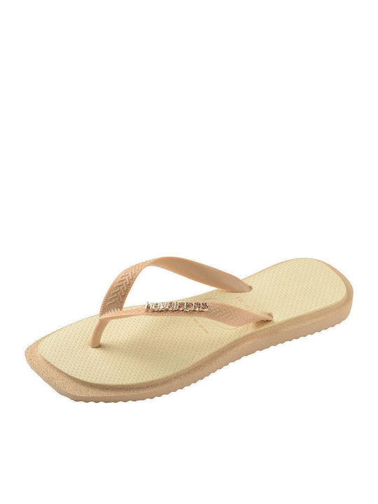 Top Square Women's Flip Flops Beige