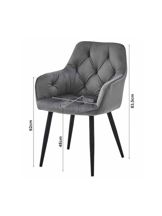 Scaune Bucătărie Catifelate Negre 1buc 56x62x83.5buc