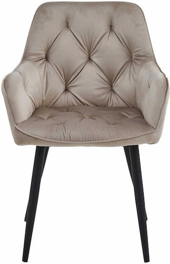 Scaune Bucătărie Catifelate Dark Beige And Black 1buc 56x62x83.5buc