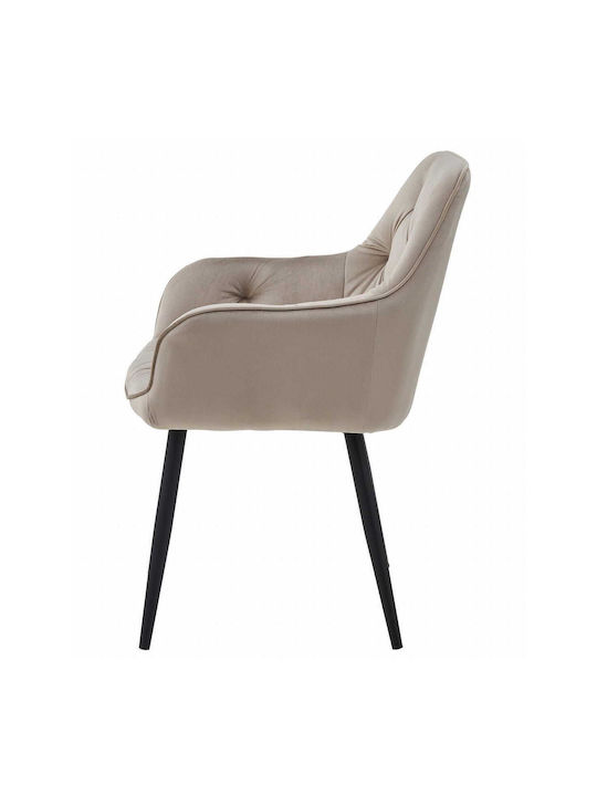 Scaune Bucătărie Catifelate Dark Beige And Black 1buc 56x62x83.5buc