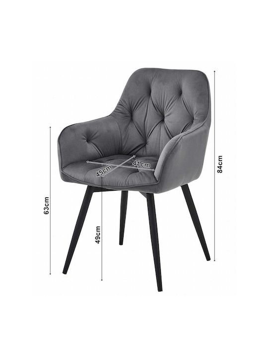 Stühle Küche Dark Gray And Black 1Stück 56x61x84cm