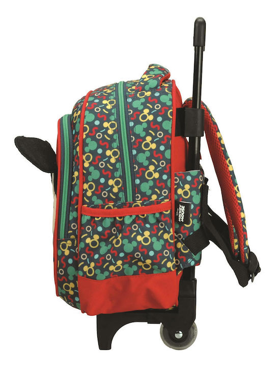 Gim Mickey School Bag Trolley Kindergarten Multicolour with Water Bottle Holder 12Liters