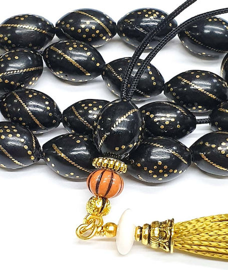 Roloi Komboloi Ebony Worry Beads Black 32cm