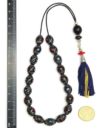 Roloi Komboloi Ebony Worry Beads Black 32cm