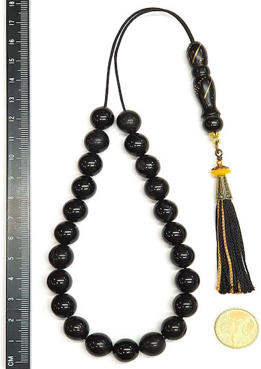 Roloi Komboloi Ebony Worry Beads Black 36cm
