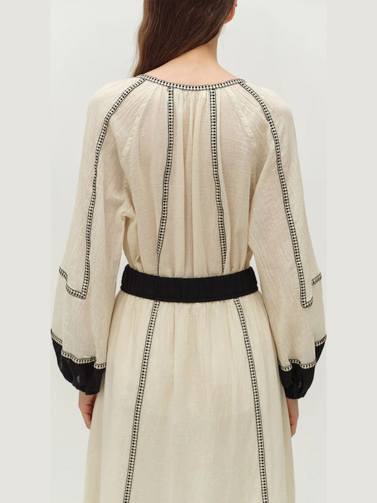 Γυναικεία Μπλούζα Βαμβακερή Μακρυμάνικη Off White, Μαύρο