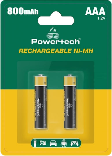 Powertech Baterii Reîncărcabile AAA Ni-MH 800mAh 1.2V 2buc