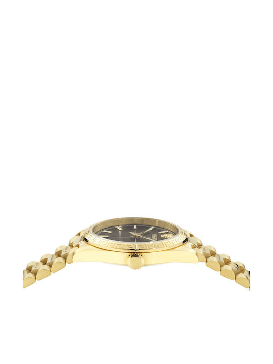 Versace Ceas Bărbați cu Baterie și Brățară Din Metal Aurie