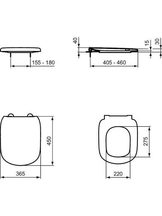 Ideal Standard Tesi Капак за тоалетна Пластмаса Бял