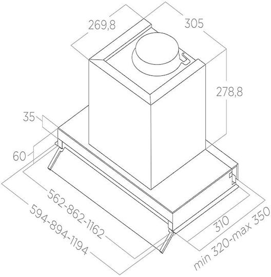 Elica BoxIn Advance Dry IX/A/75 Ventilation Mechanism 75cm Inox