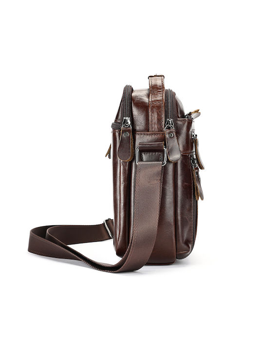 Piele Geantă pentru bărbați De umăr / tip crossbody Maro