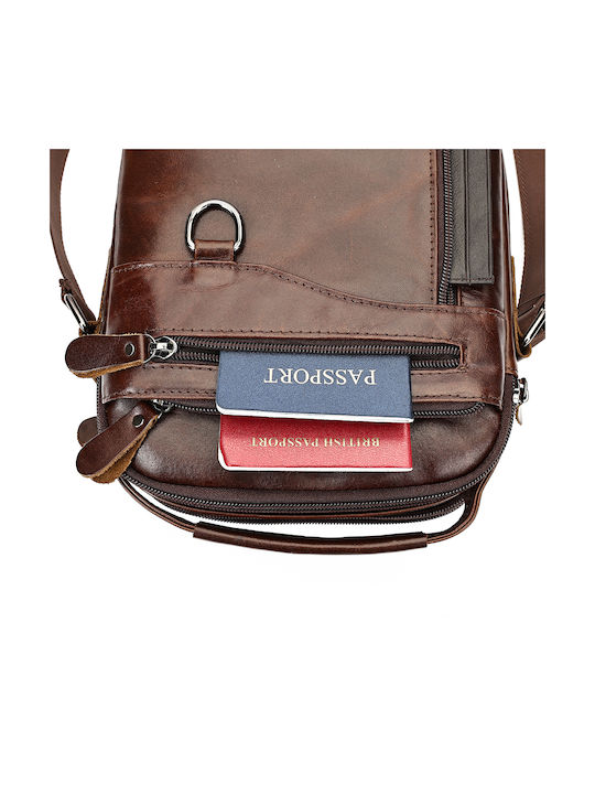 Piele Geantă pentru bărbați De umăr / tip crossbody Maro
