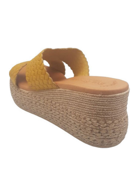 Platforme Dama Anatomice De Vară În Tip Slip On Galbene