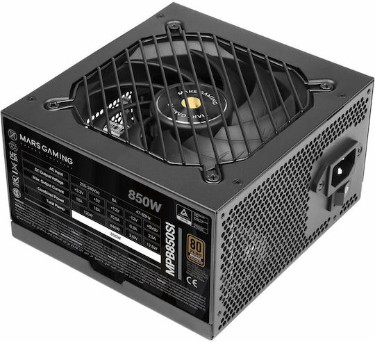 Mars Gaming 850W Black Power Supply Full Wired 80 Plus Bronze