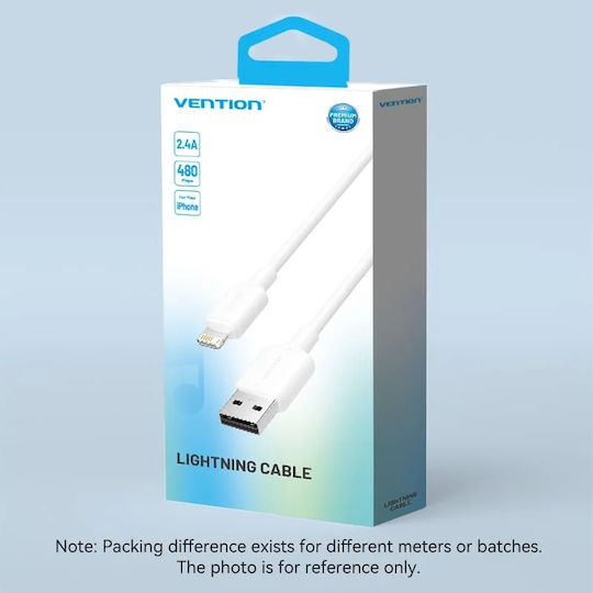 Vention USB-A to Lightning Cable Λευκό 1m LAMWF