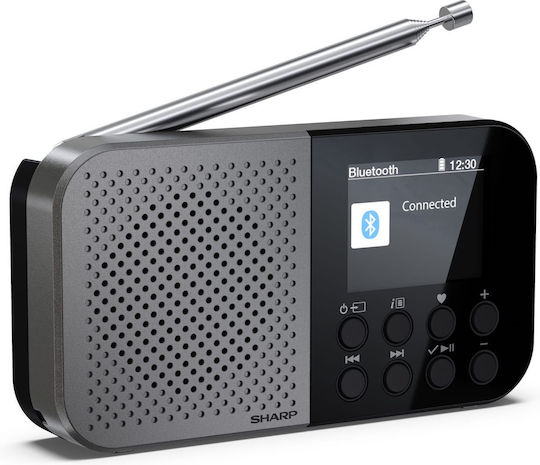 Sharp Osaka Ραδιοφωνάκι Επαναφορτιζόμενο DAB+ με Bluetooth και USB Γκρι