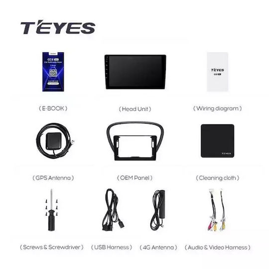Teyes Cc3 2k Car Navigation Peugeot 607 2004-2010 6+128gb 9.5" Qled Octa-core 2ghz Android 4g Bluetooth 5.1 Dsp