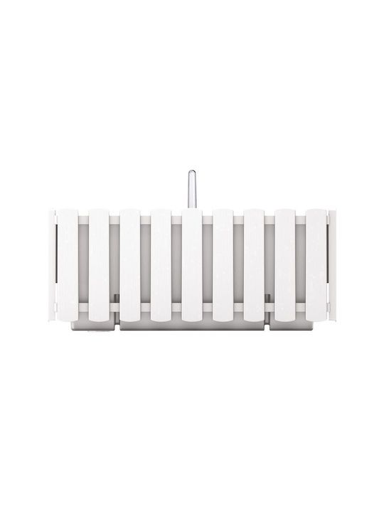 Set 4 Decorative Planters Metal Stand Irrigation System White 38x18x16.2 Cm Boardee Fencycase W Set 4 Decorative Planters Metal Stand Irrigation System White 38x18x16.2 Cm Boardee Fencycase W