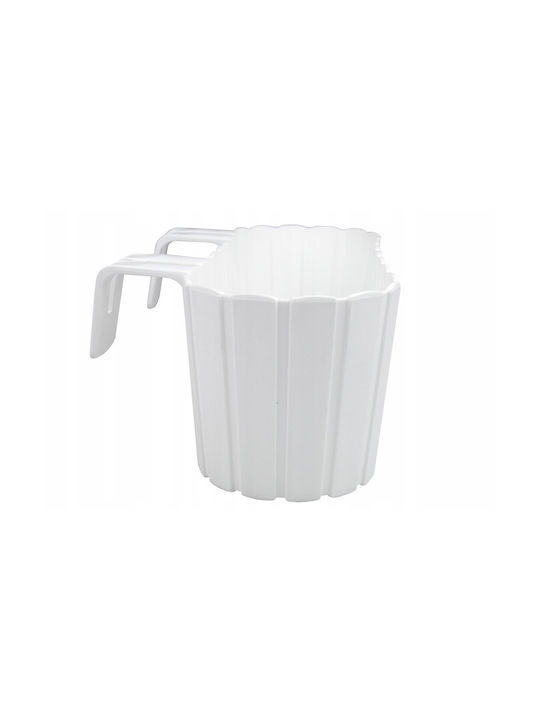 Set 4 Ghivece Decorative Suport din Plastic Alb 4.9 L 38.3x21.2x13 Cm Boardee Hook