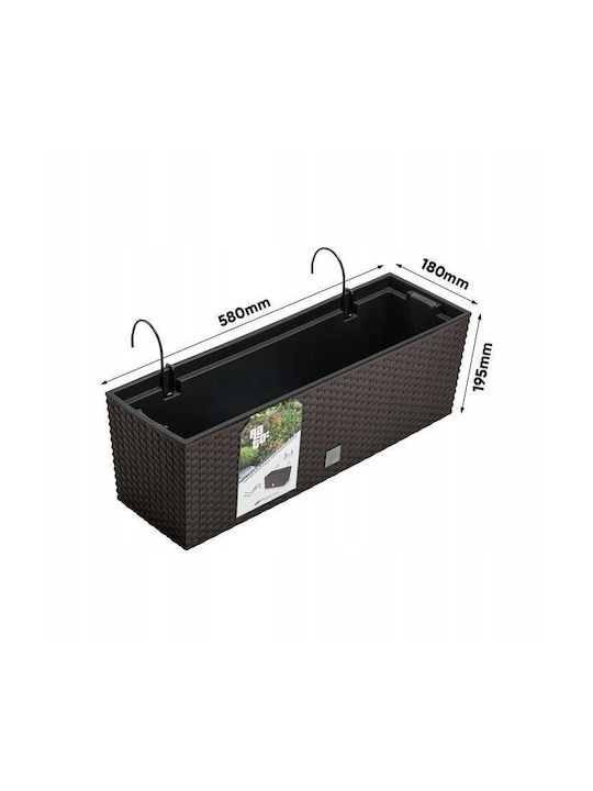 Set 3 Ghivece Suport Metal Imitatie Ratan Maro 58x18x19.5 Cm Rato Case W